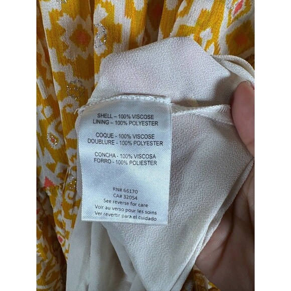 Anthropologie Not So Serious Dress Women Small Marigold Mini Balloon Sleeve Boho - Picture 4 of 9